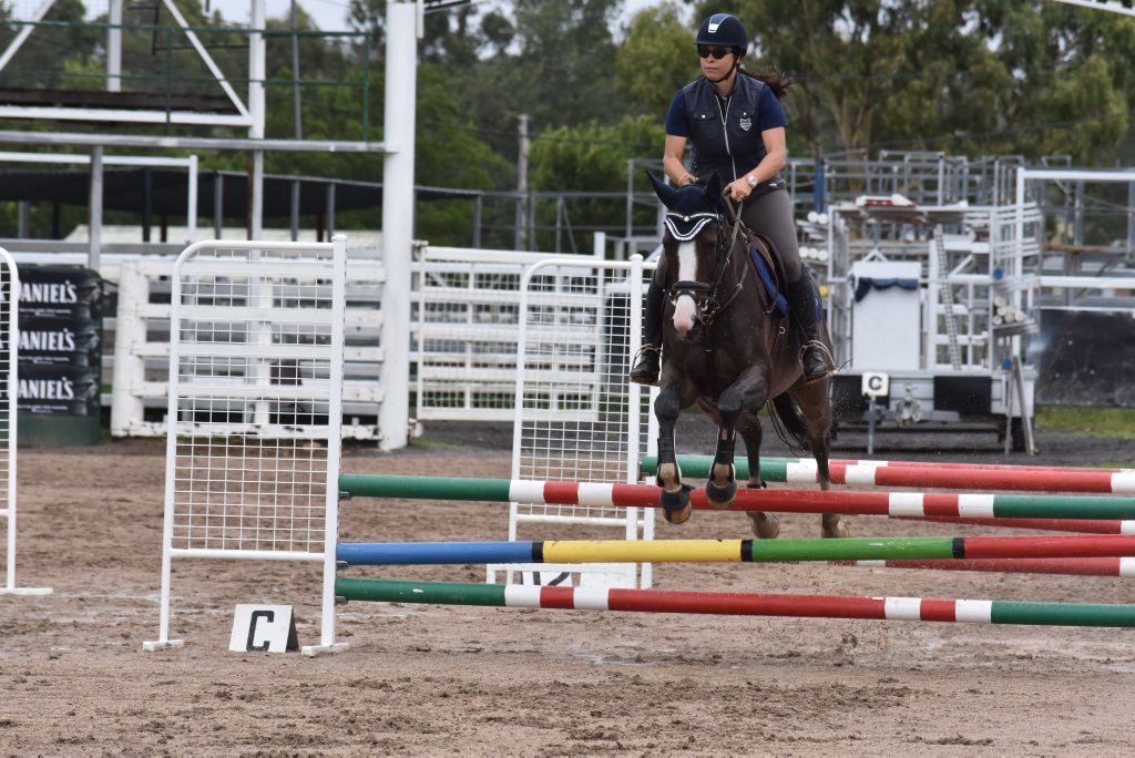 Teneille Ubank on Mt Robinsons Statement during Saturday's showjumping event in Warwick.